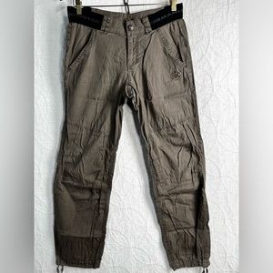 Mammut Vintage 28 cotton hiking pants grey beige climber cut drawstring ankles